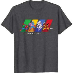 imageMarvel Cosmic Invasion Game Super Hero Select Screen Retro TShirtDark Heather Grey