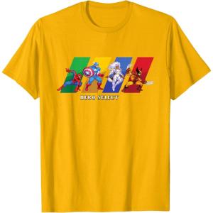 imageMarvel Cosmic Invasion Game Super Hero Select Screen Retro TShirtGolden Yellow
