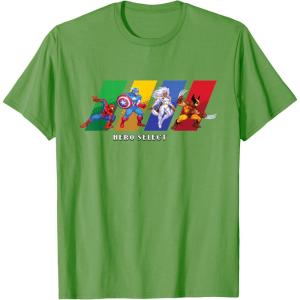 imageMarvel Cosmic Invasion Game Super Hero Select Screen Retro TShirtGrass Green