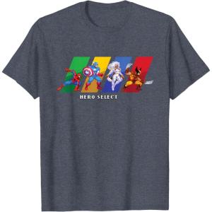 imageMarvel Cosmic Invasion Game Super Hero Select Screen Retro TShirtHeather Blue