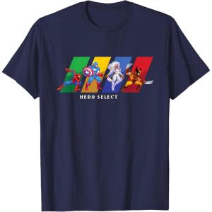 imageMarvel Cosmic Invasion Game Super Hero Select Screen Retro TShirtNavy Blue
