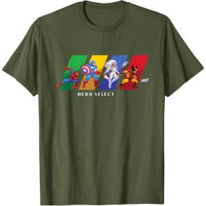 imageMarvel Cosmic Invasion Game Super Hero Select Screen Retro TShirtOlive Green