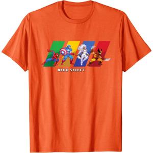 imageMarvel Cosmic Invasion Game Super Hero Select Screen Retro TShirtOrange