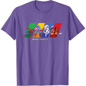 imageMarvel Cosmic Invasion Game Super Hero Select Screen Retro TShirtPurple Heather