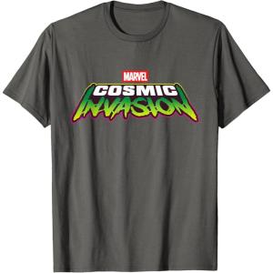 imageMarvel Cosmic Invasion Logo Official Game TShirtAsphalt Grey