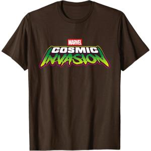 imageMarvel Cosmic Invasion Logo Official Game TShirtBrown
