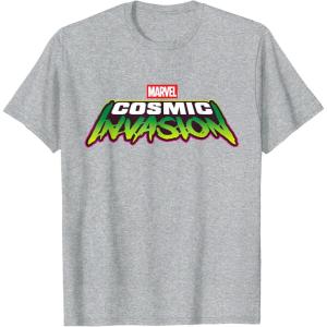 imageMarvel Cosmic Invasion Logo Official Game TShirtHeather Grey
