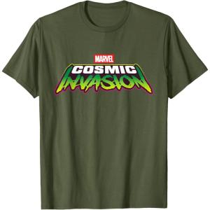 imageMarvel Cosmic Invasion Logo Official Game TShirtOlive Green