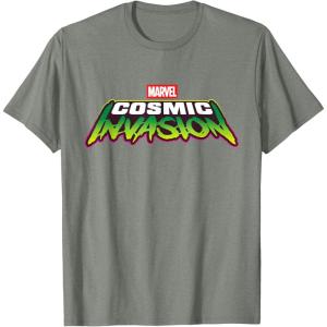 imageMarvel Cosmic Invasion Logo Official Game TShirtOlive Heather