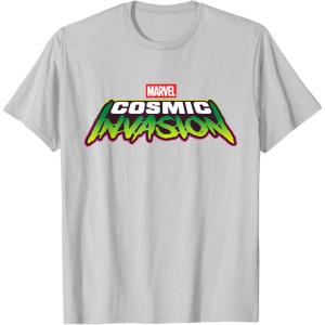 imageMarvel Cosmic Invasion Logo Official Game TShirtSilver Grey