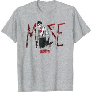 imageMarvel Daredevil Born Again Muse Distressed Bloody Logo TShirtHeather Grey