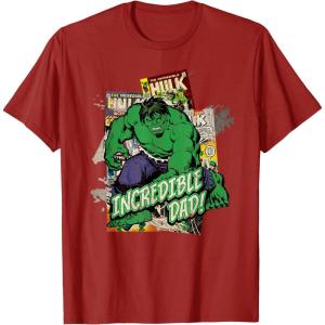 imageMarvel Hulk Incredible Dad Fathers Day TShirtCranberry Red
