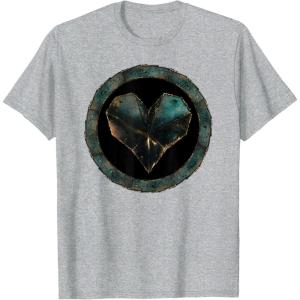 imageMarvel Iron Heart Metallic Heart Vintage Chest Emblem TShirtHeather Grey