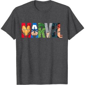imageMarvel Logo Avengers Super Heroes TShirtDark Heather Grey