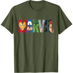 imageMarvel Logo Avengers Super Heroes TShirtOlive Green