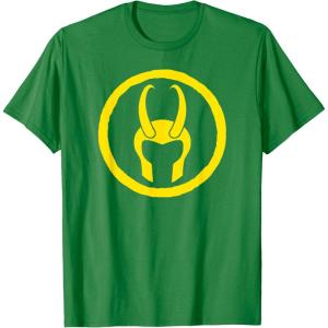 imageMarvel Loki Horned Helmet Comic Icon TShirtKelly Green