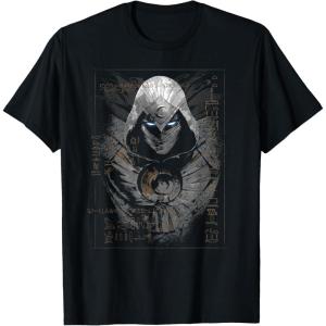 imageMarvel Moon Knight Glowing Eyes Egyptian Hieroglyphs TShirtBlack