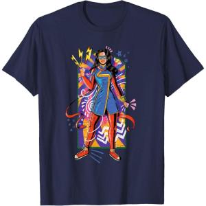 imageMarvel Ms Marvel Kamala Khan Mural Art TShirtNavy Blue