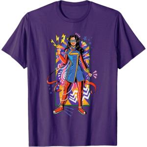 imageMarvel Ms Marvel Kamala Khan Mural Art TShirtPurple