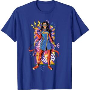 imageMarvel Ms Marvel Kamala Khan Mural Art TShirtRoyal Blue