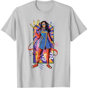 imageMarvel Ms Marvel Kamala Khan Mural Art TShirtSilver Grey