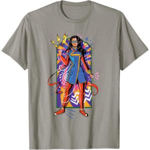 imageMarvel Ms Marvel Kamala Khan Mural Art TShirtSlate Grey