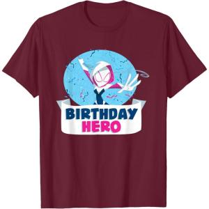 imageMarvel SpiderGwen Ghost Spider Toon Confetti Birthday Hero TShirtBurgundy