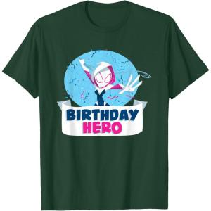imageMarvel SpiderGwen Ghost Spider Toon Confetti Birthday Hero TShirtDark Green