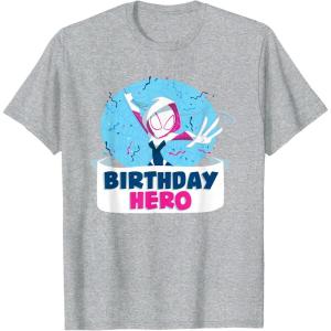 imageMarvel SpiderGwen Ghost Spider Toon Confetti Birthday Hero TShirtHeather Grey