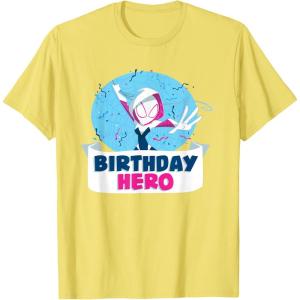 imageMarvel SpiderGwen Ghost Spider Toon Confetti Birthday Hero TShirtLemon Yellow
