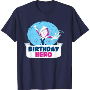 imageMarvel SpiderGwen Ghost Spider Toon Confetti Birthday Hero TShirtNavy Blue