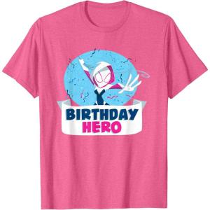 imageMarvel SpiderGwen Ghost Spider Toon Confetti Birthday Hero TShirtPink Heather