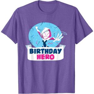 imageMarvel SpiderGwen Ghost Spider Toon Confetti Birthday Hero TShirtPurple Heather