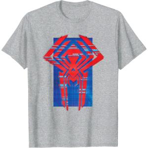 imageMarvel SpiderMan Across the SpiderVerse 2099 Symbol Icon TShirtHeather Grey
