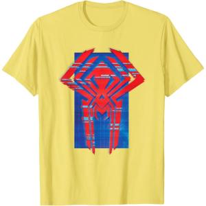 imageMarvel SpiderMan Across the SpiderVerse 2099 Symbol Icon TShirtLemon Yellow