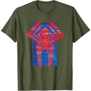 imageMarvel SpiderMan Across the SpiderVerse 2099 Symbol Icon TShirtOlive Green