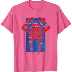 imageMarvel SpiderMan Across the SpiderVerse 2099 Symbol Icon TShirtPink Heather