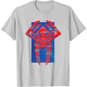 imageMarvel SpiderMan Across the SpiderVerse 2099 Symbol Icon TShirtSilver Grey