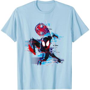 imageMarvel SpiderMan Across the SpiderVerse Miles Glitch TShirtBaby Blue