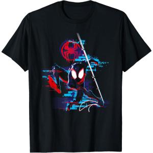 imageMarvel SpiderMan Across the SpiderVerse Miles Glitch TShirtBlack