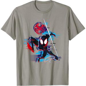 imageMarvel SpiderMan Across the SpiderVerse Miles Glitch TShirtSlate Grey
