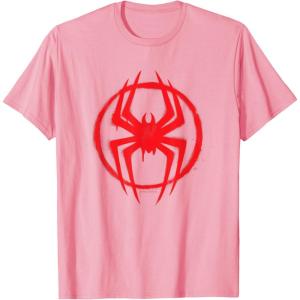 imageMarvel SpiderMan Across the SpiderVerse Miles Symbol TShirtPink