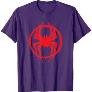 imageMarvel SpiderMan Across the SpiderVerse Miles Symbol TShirtPurple