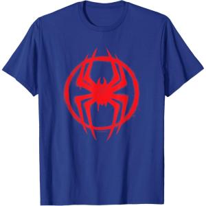 imageMarvel SpiderMan Across the SpiderVerse Miles Symbol TShirtRoyal Blue