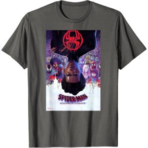 imageMarvel SpiderMan Across the SpiderVerse Theatrical Poster TShirtAsphalt Grey