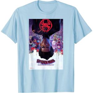 imageMarvel SpiderMan Across the SpiderVerse Theatrical Poster TShirtBaby Blue