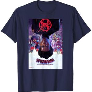 imageMarvel SpiderMan Across the SpiderVerse Theatrical Poster TShirtNavy Blue