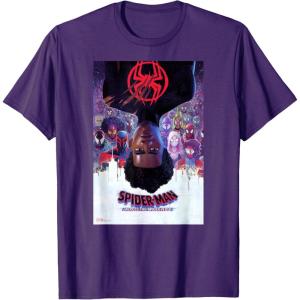 imageMarvel SpiderMan Across the SpiderVerse Theatrical Poster TShirtPurple