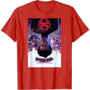 imageMarvel SpiderMan Across the SpiderVerse Theatrical Poster TShirtRed