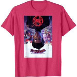 imageMarvel SpiderMan Across the SpiderVerse Theatrical Poster TShirtRed Heather